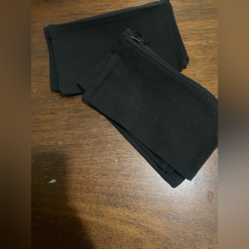 Black Zippered Pouch - set of 8